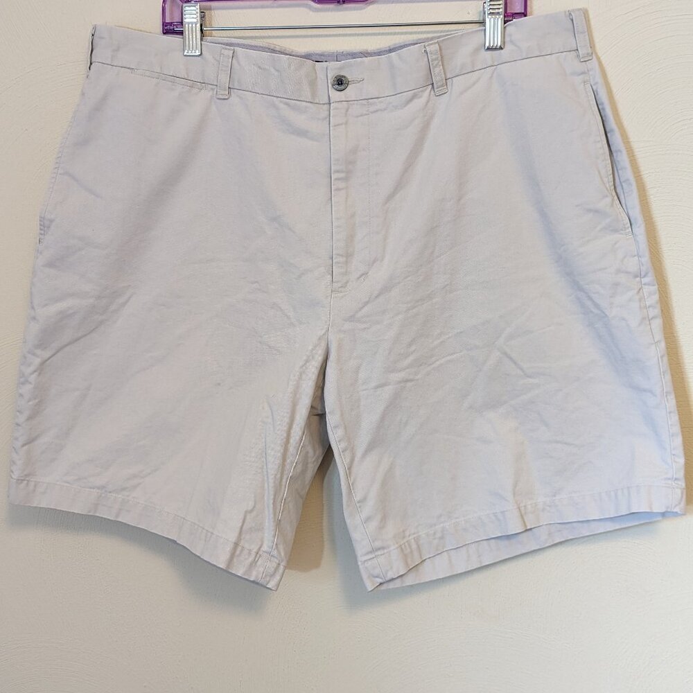 Ping Golf Men's Khaki Classic Chino Cotton Flat Front Shorts 9" Inseam, Size 40